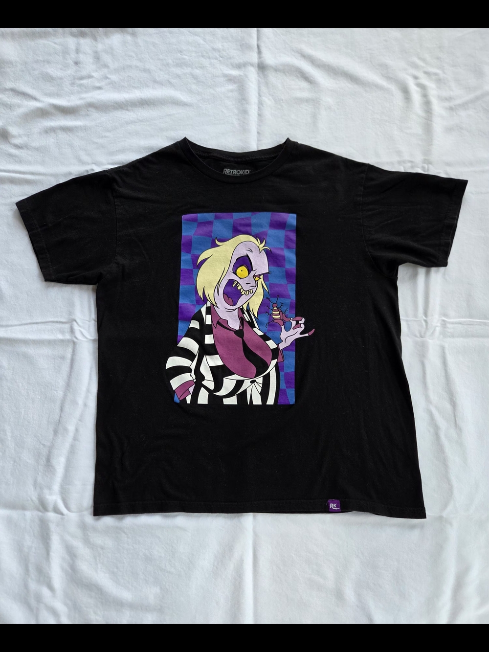 RETROKID x Beetlejuice Black Graphic SS T-shirt Size L EUC